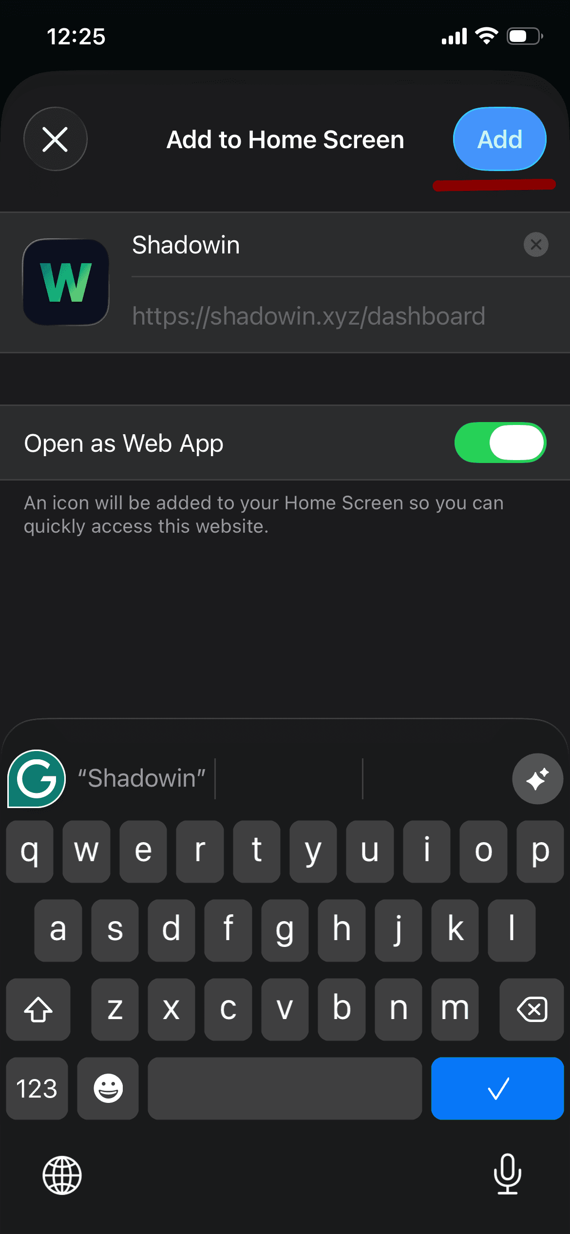 Tap Add